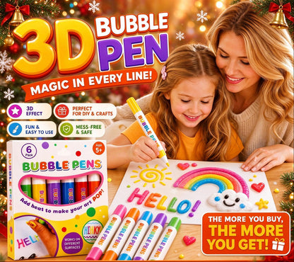 🎄 50% OFF! 🔮 Magic Pen – draw 3D in one stroke! DIY Bubble Popcorn Drawing Pens – Christmas gift for creative kids 🎁