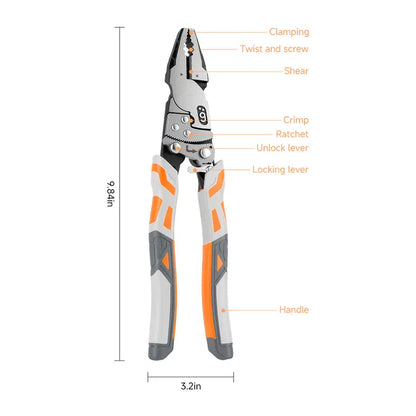 LOZLIN 55-Steel Self-Locking Anti-Skid Ratchet Pliers with Lock Mechanism - Heavy Duty Wire Cutters, Industrial Pliers & Pincers, Hands-Free Grip DIY Tools for Automotive, Plumbing Projects,toolupgrade