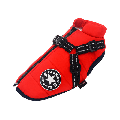 🐶3 in 1  Waterproof Warm Dog Jacket With Built-in Harness