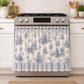 Farmhouse Stove Curtain with Gingham Bows & Ruffle Lace Trim