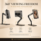 Hidden tablet stand – fits gaps, 4 joints, 360° rotation, hands-free!