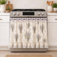 Farmhouse Stove Curtain with Gingham Bows & Ruffle Lace Trim