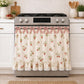 Farmhouse Stove Curtain with Gingham Bows & Ruffle Lace Trim