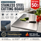 304 Stainless Steel Cutting Board – double-sided, hygienic, moisture-resistant & easy to clean. Say goodbye to stains & odors!