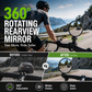 360° Rotating Rearview Mirror – Clear view behind, no more neck twisting. Fits bikes, e‑bikes & motorcycles. Tool‑free silicone strap!