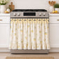 Farmhouse Stove Curtain with Gingham Bows & Ruffle Lace Trim