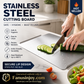 304 Stainless Steel Cutting Board – double-sided, hygienic, moisture-resistant & easy to clean. Say goodbye to stains & odors!