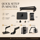 Hidden tablet stand – fits gaps, 4 joints, 360° rotation, hands-free!