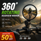 360° Rotating Rearview Mirror – Clear view behind, no more neck twisting. Fits bikes, e‑bikes & motorcycles. Tool‑free silicone strap!