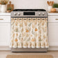 Farmhouse Stove Curtain with Gingham Bows & Ruffle Lace Trim