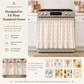 Farmhouse Stove Curtain with Gingham Bows & Ruffle Lace Trim