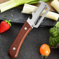 Stainless Steel Sharp Peeler with Wooden Non-Slip Ergonomic Handle, Built-In Bottle Opener, Long-Lasting Construction for Fruits & Vegetables, Essential Kitchen Tool