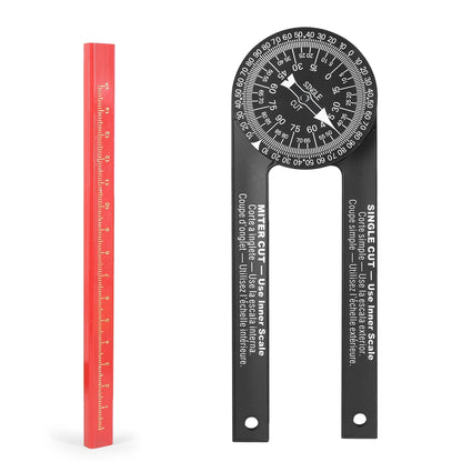 2-in-1 Precision Miter Angle Finder – No-Math Protractor for Crown Molding, Baseboards & Trim