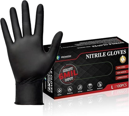 100 Food-Safe Disposable Nitrile Gloves – Latex-Free & Powder-Free for Cooking, Cleaning, Auto Repair & BBQ