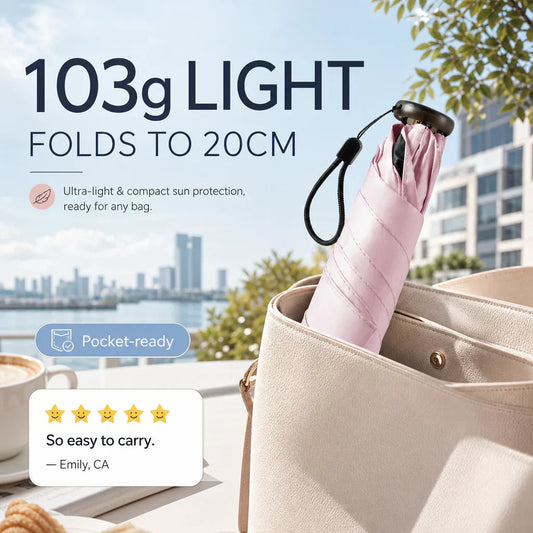 💖LAST DAY SALE!!💖✨ Say Goodbye to Bulky Umbrellas – Ultra-Light Sun & Rain Protection for On-the-Go! ✨