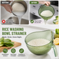 🍚 Wash Rice Without Losing a Grain – Fine Mesh Colander Bowl with Handle