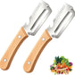 Stainless Steel Sharp Peeler with Wooden Non-Slip Ergonomic Handle, Built-In Bottle Opener, Long-Lasting Construction for Fruits & Vegetables, Essential Kitchen Tool