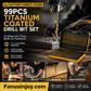 🔥Limited time 50% OFF!🔧 High-efficiency tool favored by veteran craftsmen!Factory Outlet-99pcs Titanium Coated Drill Bit Set
