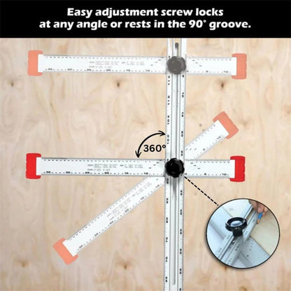 24-Inch Adjustable Aluminum T-Square – Locking Angle Guide & Imperial Ruler for Woodworking and DIY