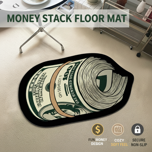 Money Stack Print Non-Slip Floor Mat