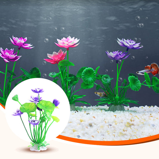 Artificial Lotus Shaped Aquatic Plant for Aquarium Decoration