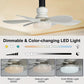 40W LED Ceiling Fan Light – 52cm Ultra-Quiet with Remote