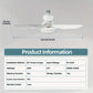 40W LED Ceiling Fan Light – 52cm Ultra-Quiet with Remote