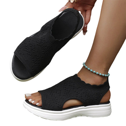🏝️👡Women's Breathable Knit Platform Sandals🎁