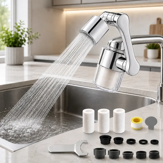 Rotatable Faucet Extender with Micron Filter