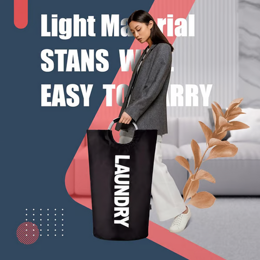 🧺✨ Foldable laundry basket with handles – saves space and can be carried anywhere! 🏠🔄