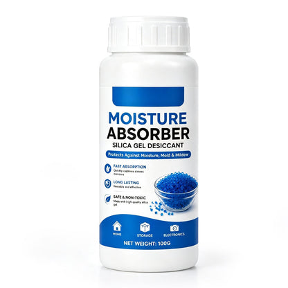 🥳2026 HOT SALE🥳💞50K+ SOLD! 💧🛡️ Silica Moisture Absorber Beads – rapid moisture capture, odorless & safe. 100g compact bottle for closets, electronics & storage! 🏠✅