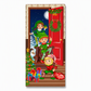 Christmas Door Cover - Santa & Reindeer Stretch Fabric Door Banner with 4-Side Elastic Edges, DIY Door Handle Cutout, Slip-On Front Door Holiday Decor