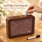 Wooden Money Box with Counter and Savings Target Retro Decorative Tabletop Cash Saving Box