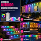 Smart LED Outdoor Eaves Lights IP67 Waterproof RGB Color Changing String Lights with App Control